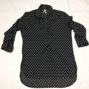 Truth NYC black/white heart print blouse sz L